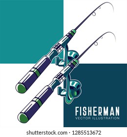 Fishing baits retro poster of fish catch