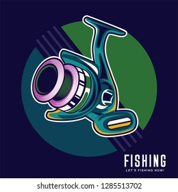 Fishing baits retro poster of fish catch