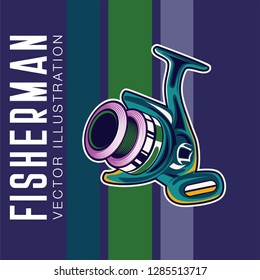 Fishing baits retro poster of fish catch