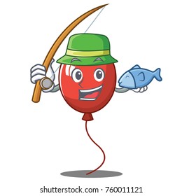 Fishing balloon character cartoon style