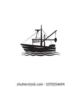 fishing barge icon. Element of ship illustration. Premium quality graphic design icon. Signs and symbols collection icon for websites, web design, mobile app on white background