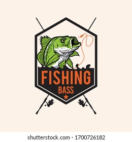 Fishing Bass Logo Design Template 