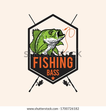 Fishing Bass Logo Design Template 