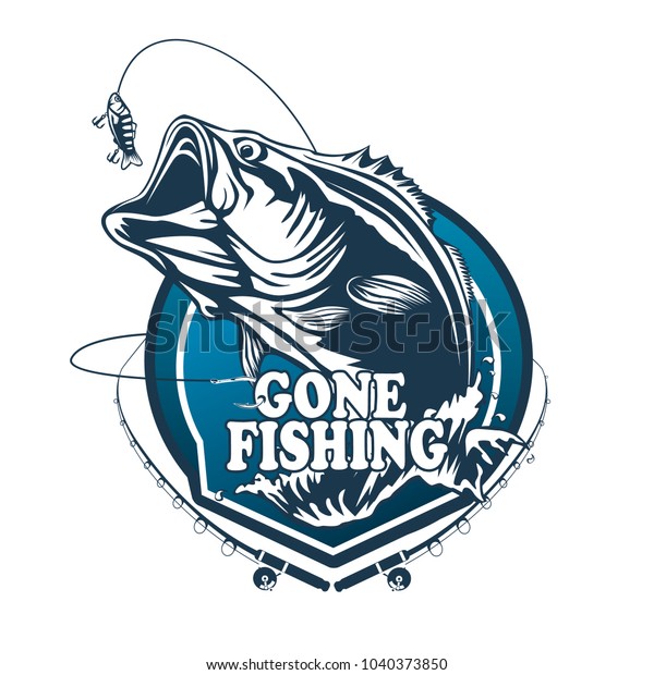 Fishing Bass Logo Bass Fish Rod Stock Vector (royalty Free) 1040373850