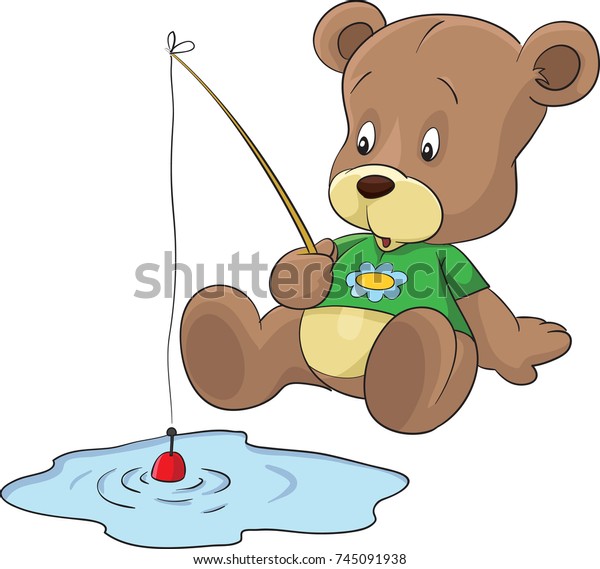 fishing teddy bear