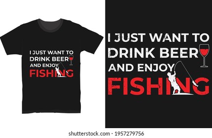 Fishing with beer t shirt vector design templet 
