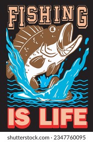 La pesca es la mejor vida de un diseño creativo de camisetas.