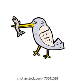 fishing bird cartoon