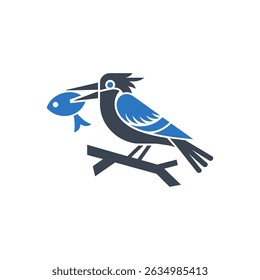 Fishing Bird Icon Isolated On White Background