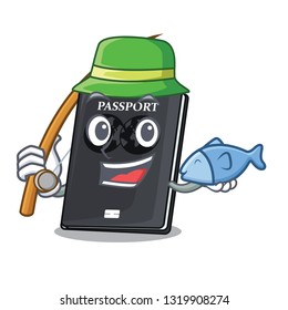 Fishing black passport on the mascot table