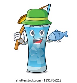 Fishing blue hawaii mascot cartoon