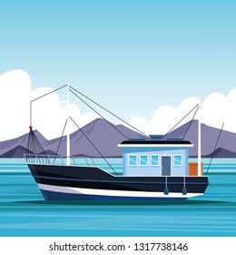 fishing boat cartoon