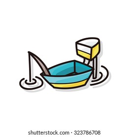 fishing boat doodle
