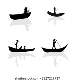
Fishing boat with fisherman reflecting in the lake.
Japanese ink painting
 Oriental style sumi e, wu shin, go hua,
SSTK abstract,
vector illustration.