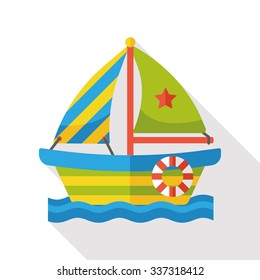 fishing boat flat icon