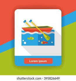 fishing boat flat icon