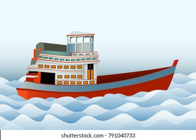 Fishing boat graphic vector