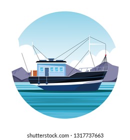icono del barco pesquero
