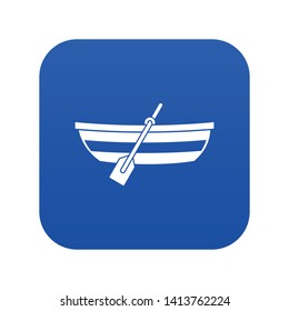 Fishing boat icon digital blue for any design isolated on white vector illustration