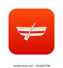 Fishing boat icon digital red for any design isolated on white vector illustration