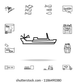fishing boat icon. fish production icons universal set for web and mobile