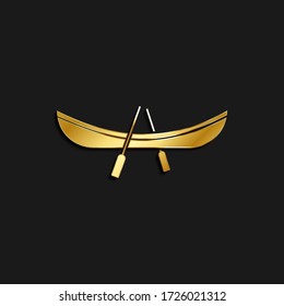 Fishing, boat, icon gold icon. Vector illustration of golden style
