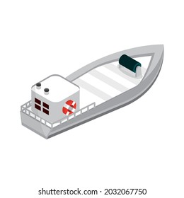 fishing boat icon isometric isolated