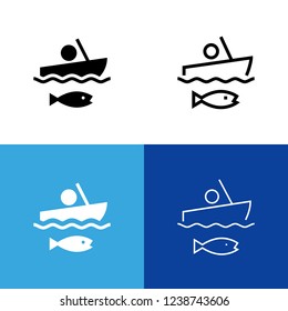 Fishing Boat Icon Set