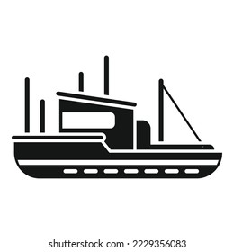 Fishing boat icon simple vector. Fish ship. Sea vessel