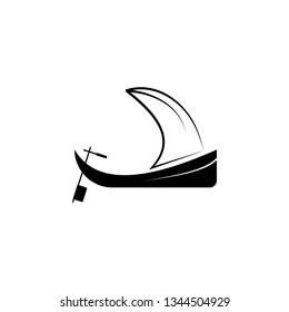 Fishing, boat, icon. Summer vector icon Black Thin flat Symbol of Tourism for Web and App development Isolated on White Background. Vector