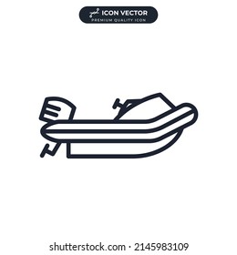 fishing boat icon symbol template for graphic and web design collection logo vector illustration