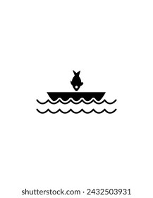 fishing boat icon, vector best flat icon.