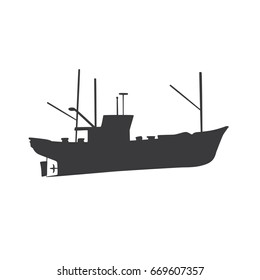 Fishing boat icon, vector illustration design. Boats collection.
