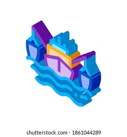 fishing boat icon vector. isometric fishing boat sign. color isolated symbol illustration
