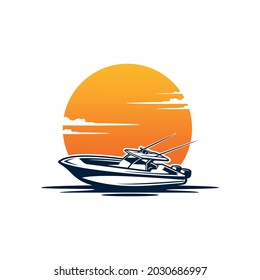 fishing boat for illustration or logo isolated vector