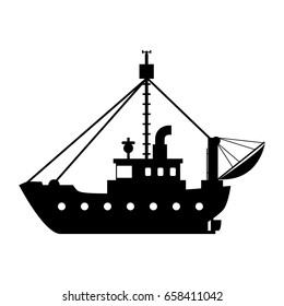 Fishing boat isolated