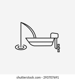 fishing boat line icon
