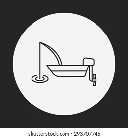 fishing boat line icon