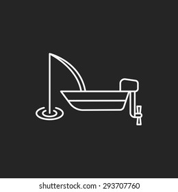 fishing boat line icon