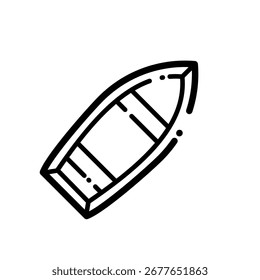 Fishing boat line icon - vector icon	