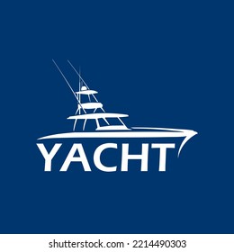 Fishing boat logo design. Illustration yacht logo design template