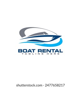 Fishing Boat Nautical Rental Logo Design Template Vector Graphic Branding