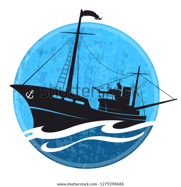 shrimp boat silhouette clipart