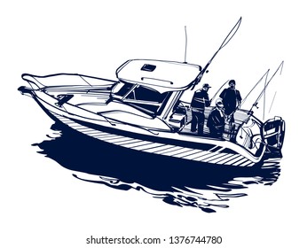 the fishing boat on the ocean