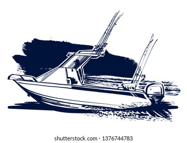 the fishing boat on the ocean