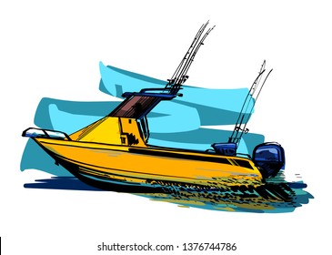 the fishing boat on the ocean