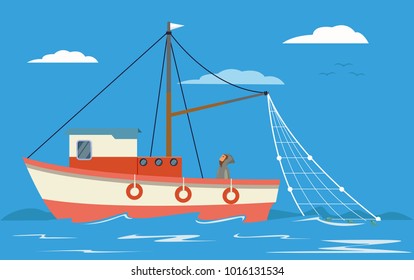 Fishing Boat On Sea