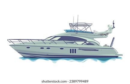 Fishing boat seen from the side vector illustration on white backgrounds