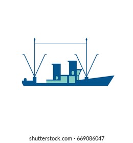 Fishing Boat, Ship. Vector, Illustration