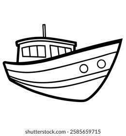 Fishing Boat Silhouette – Maritime Vector Illustration